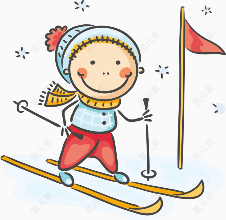 滑雪儿童入冬素材