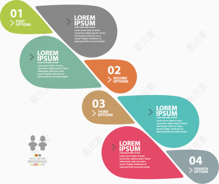 矢量扁平几何流程图