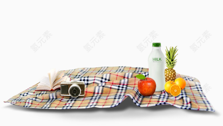 餐布水果和饮料