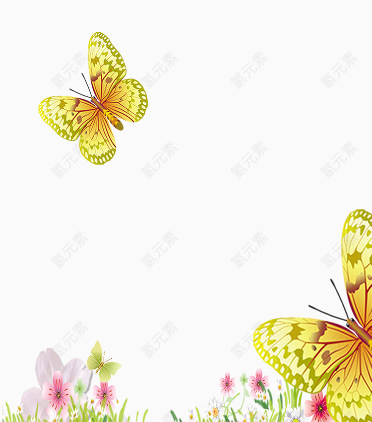 蝴蝶花朵素材