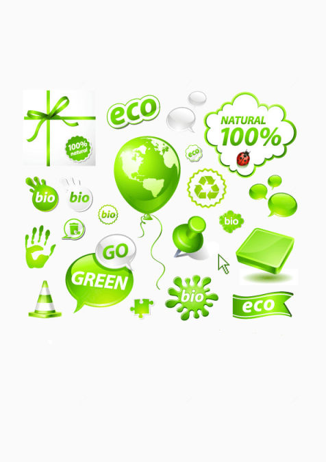 精美绿色环保主题元素矢量素材下载