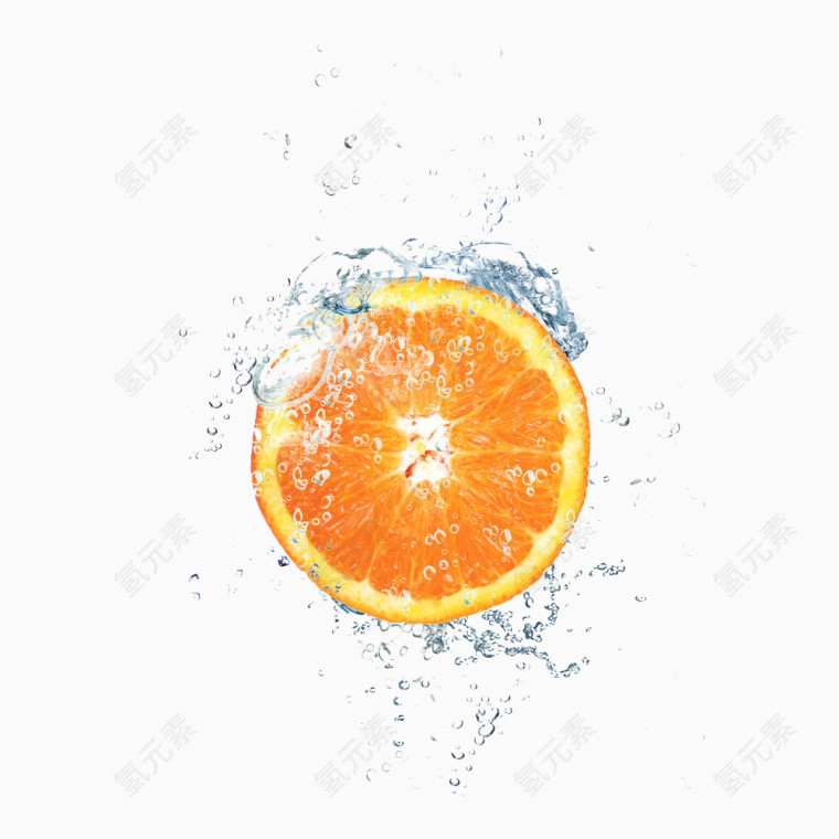 沉在水里的橙片