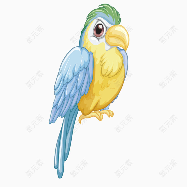 彩色质感卡通小鸟