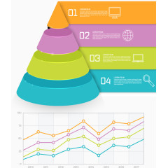 锥形创意信息图表矢量