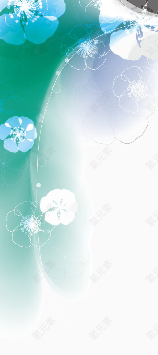 矢量绿色花瓣banner