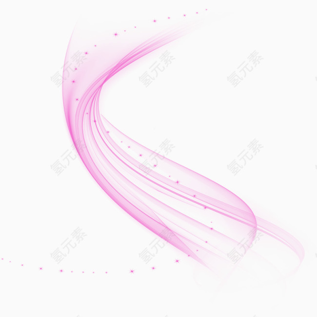 紫色曲线光芒效果元素