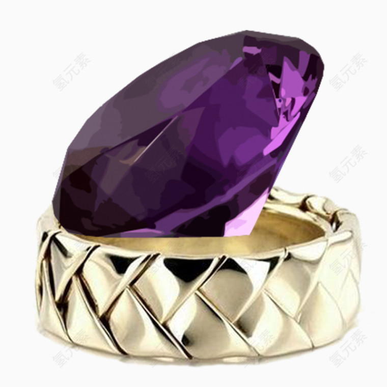 紫宝石和铂金指环