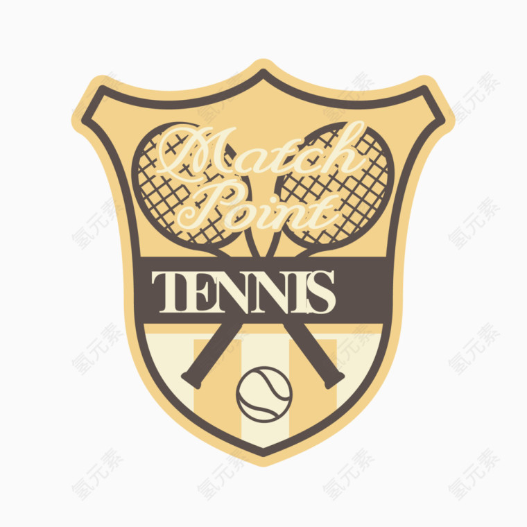 复古网球运动图标