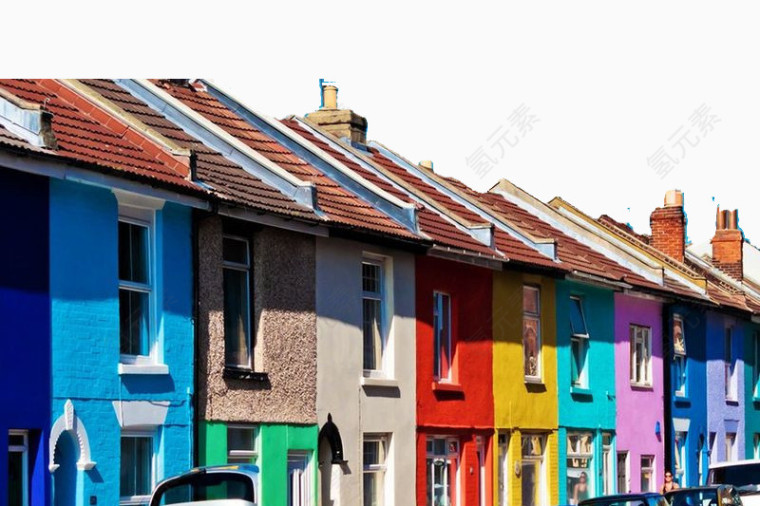 彩色联排房屋