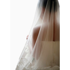白色婚纱头纱