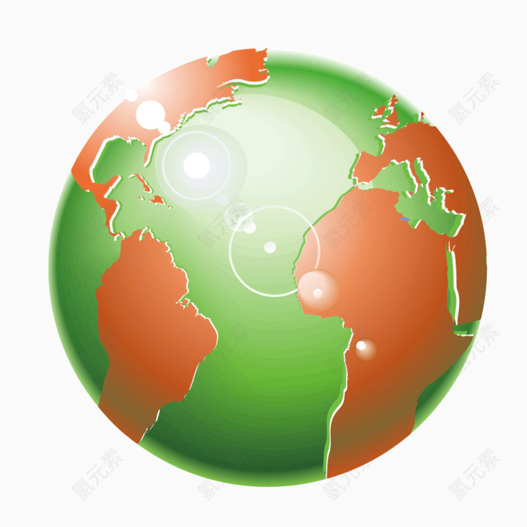 绿色质感圆形地球