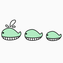 绿色清新鲸鱼装饰图案