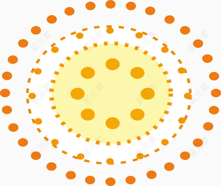 橘黄色花朵矢量图