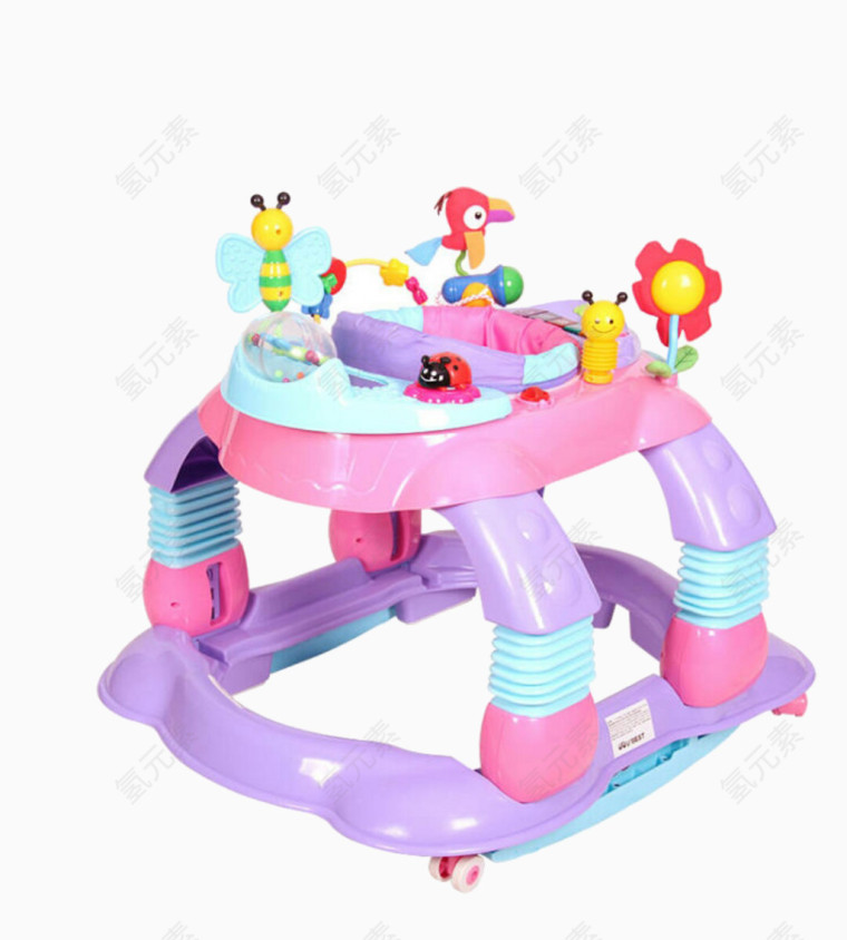可爱粉紫玩具学步车