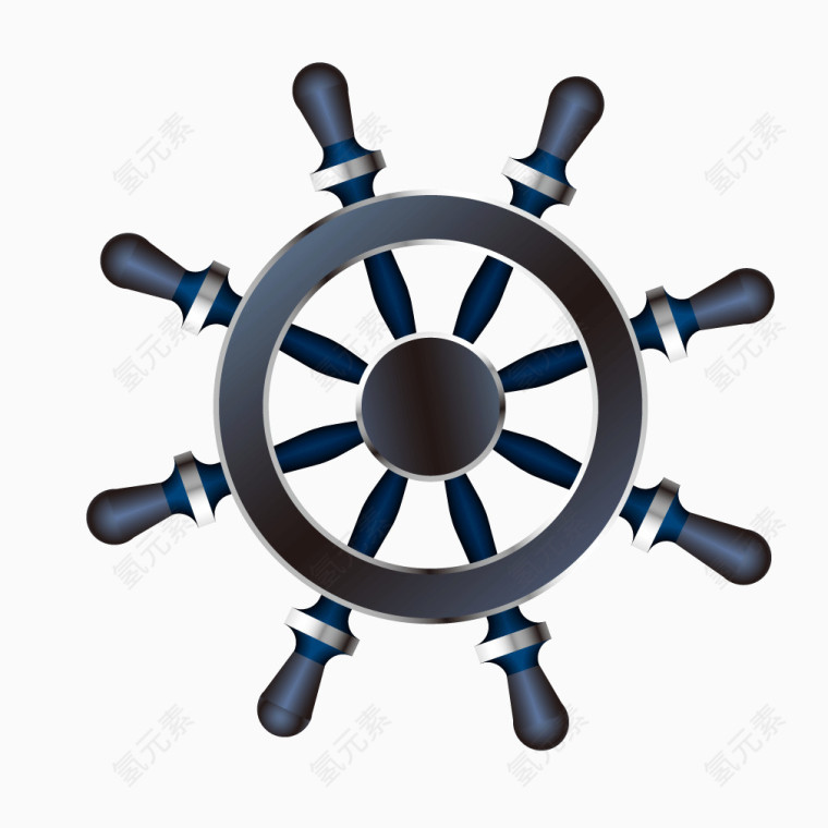 黑色质感轮船方向盘