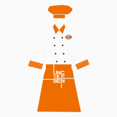 矢量橘色质感厨师服装