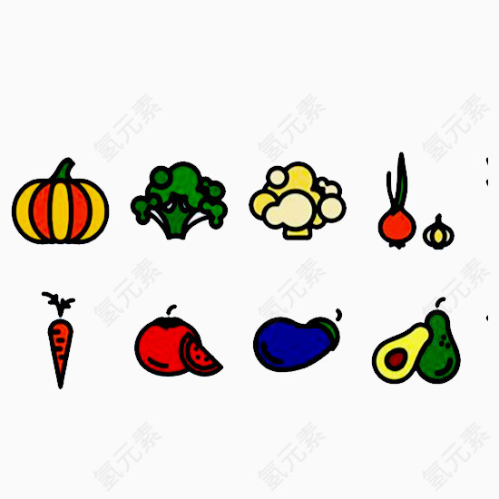 蔬菜手绘矢量图