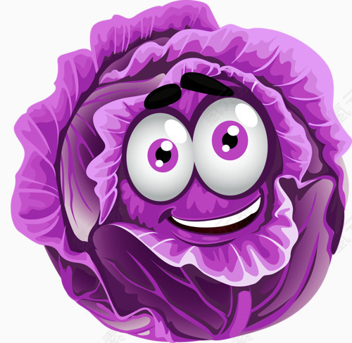 紫色卡通包菜
