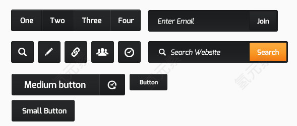 黑色按钮UI合集
