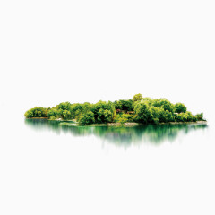 树林湖水