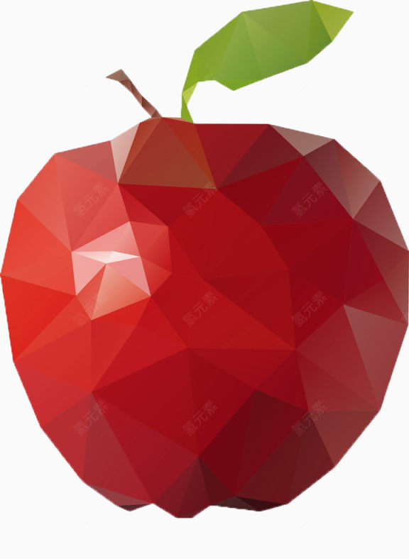 清新浪漫唯美时尚创意苹果水果叶子钻石水晶切割下载