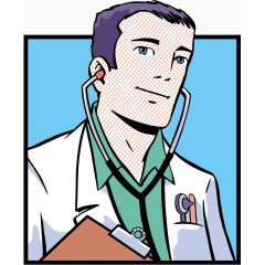 卡通俊俏的医生