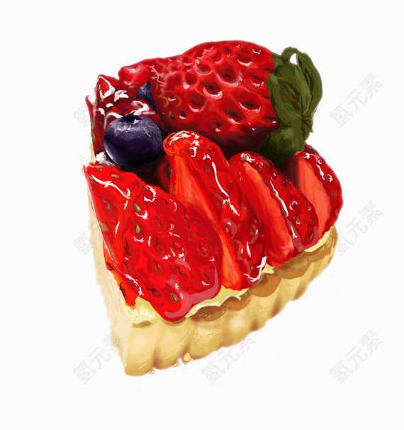 摆满草莓的华夫饼