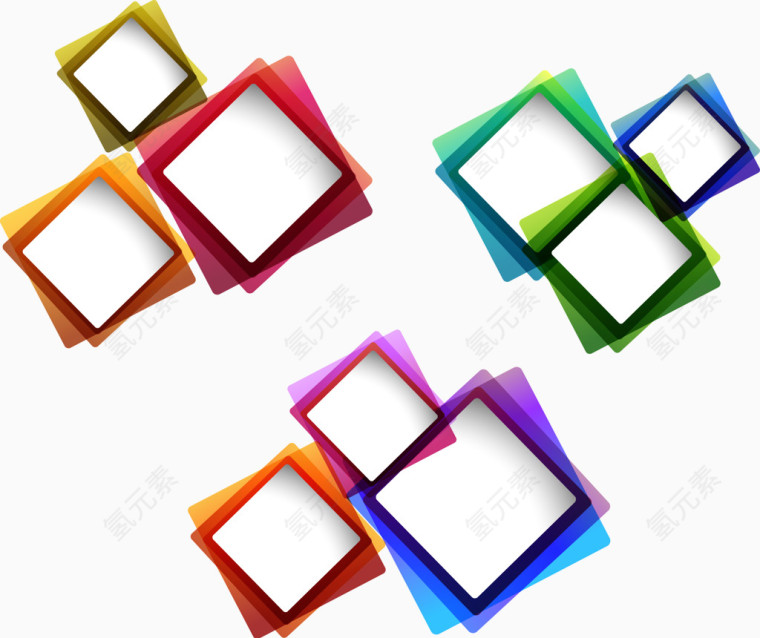 矢量彩色方块个性修饰
