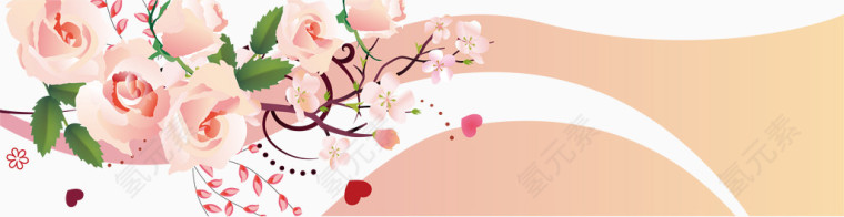 矢量粉色花朵背景装饰图案