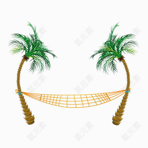 椰子树的度假吊床