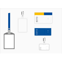 挂卡胸卡办公矢量图