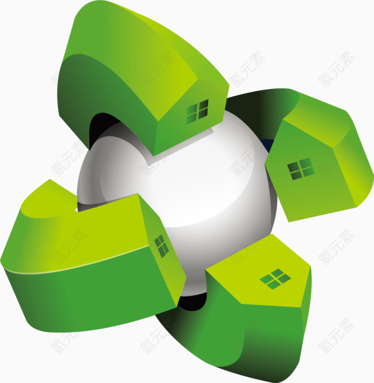 绿色球形装饰图