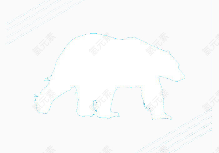 北极熊剪影