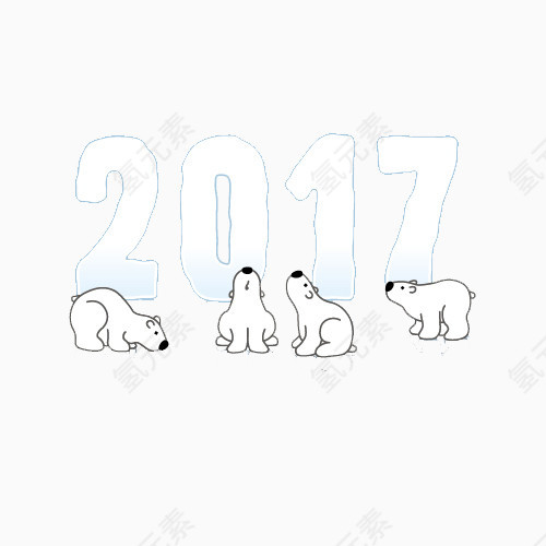 2017新年动物插画图片