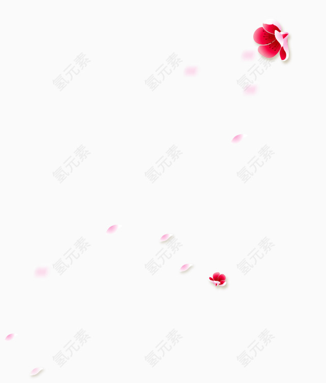 红色花瓣漂浮