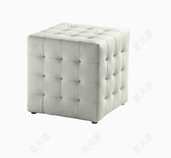 白色软包立方体装饰凳