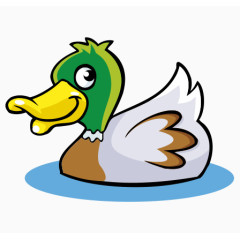 鸭子卡通绿色侧面