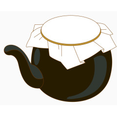 矢量黑色古代茶壶