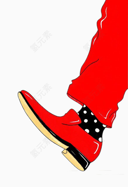 红皮鞋红裤子