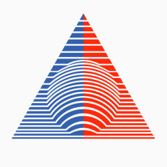 蓝红三角形图标设计