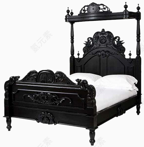 漂亮的古老床免抠素材