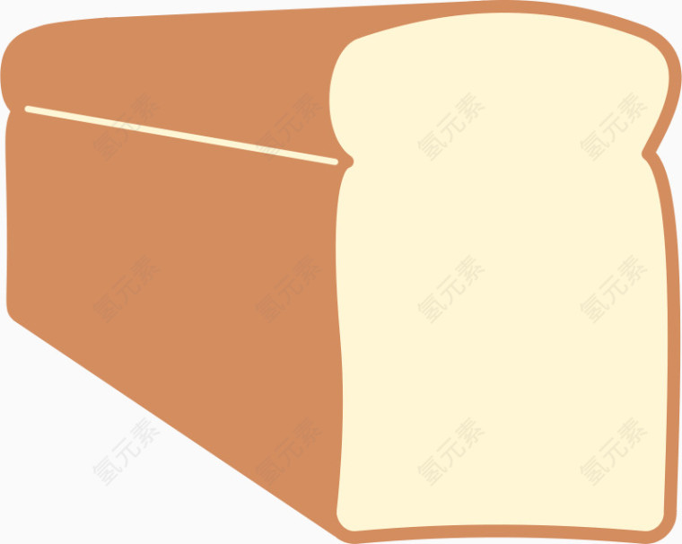 棕色的卡通长面包