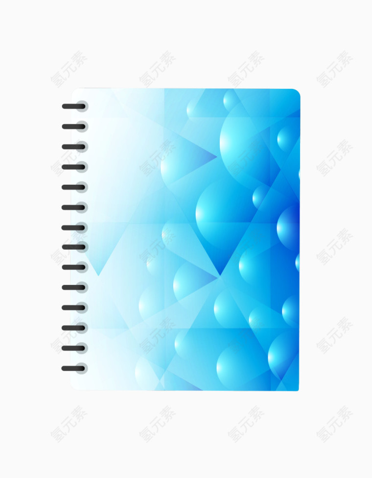 矢量桌面素材蓝色文具大笔记本
