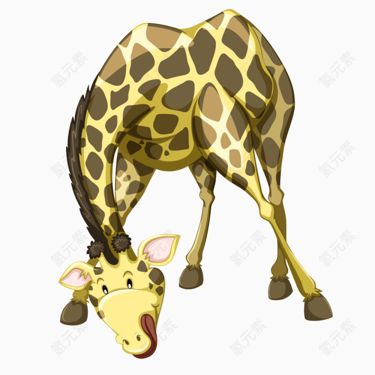 黄色质感动物长颈鹿