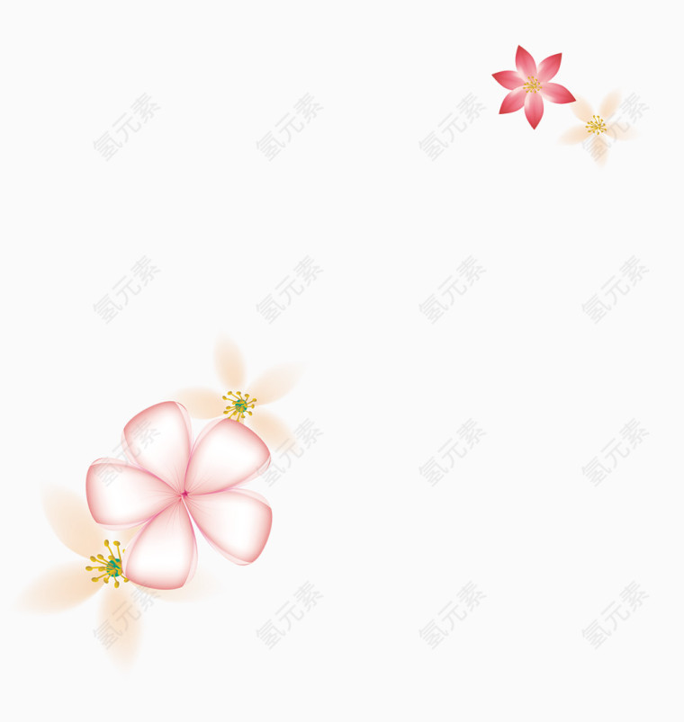 粉色小花装饰图案