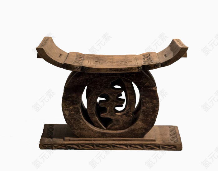 雕有族徽的酋长凳