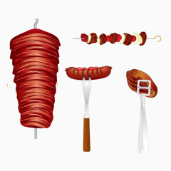 烤肉串与香肠图案