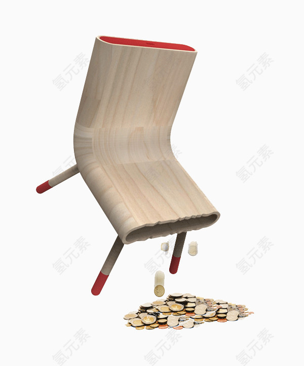 创意凳子和硬币