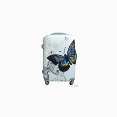 白色蝴蝶图案行李箱