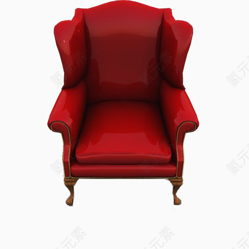 红色质感座椅素材